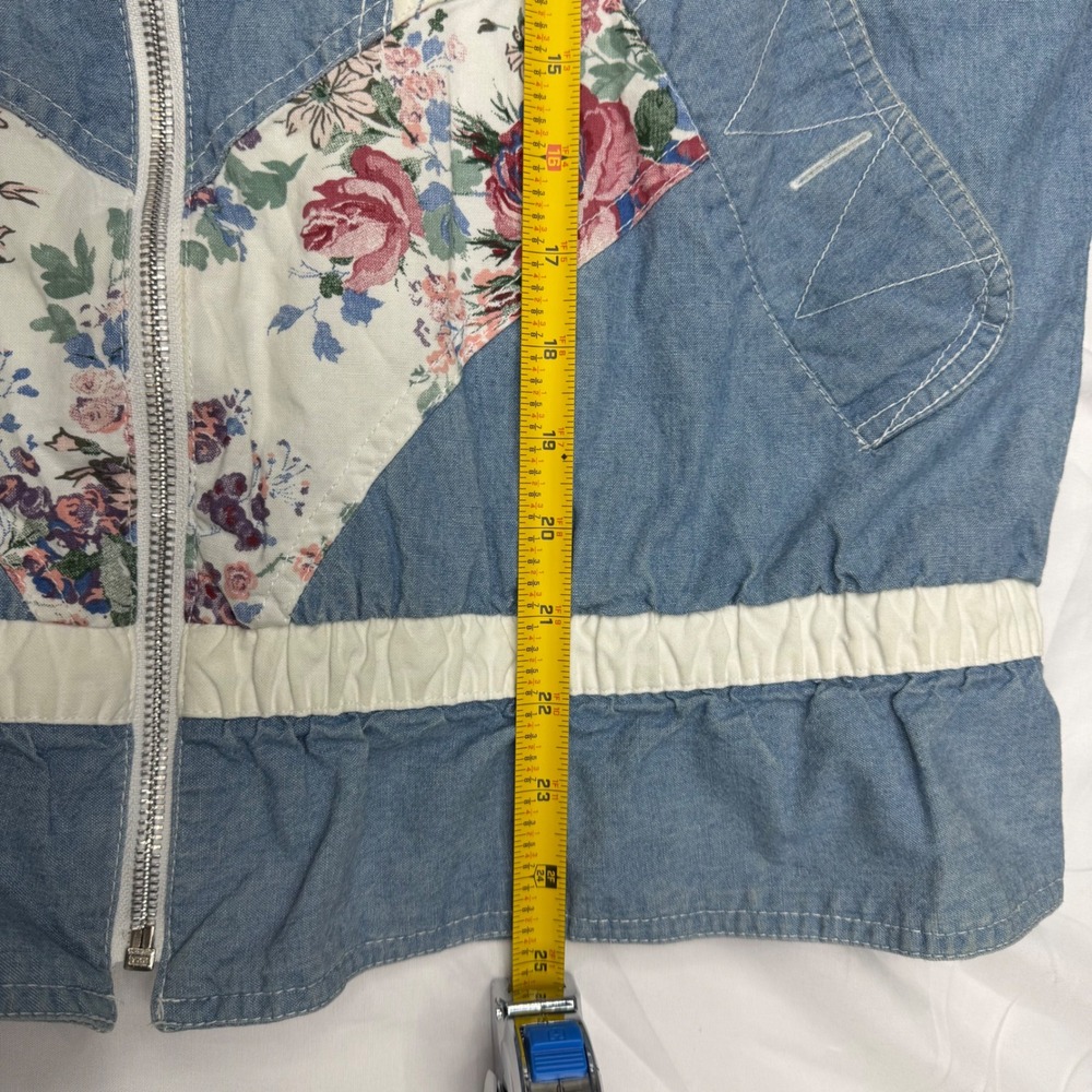 Vintage Bronton Patchwork Denim Jacket Floral Lac… - image 8